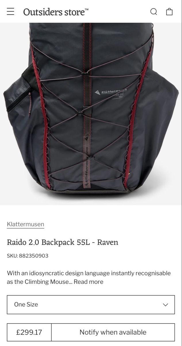 Klättermusen Zaini: Klättermusen Raido 2.0 55L Rucksack – Usato da Aesch BL venduto da morris_bsr 7