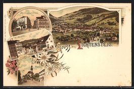Litho Lichtensteig, Gesamtansicht, Markt
