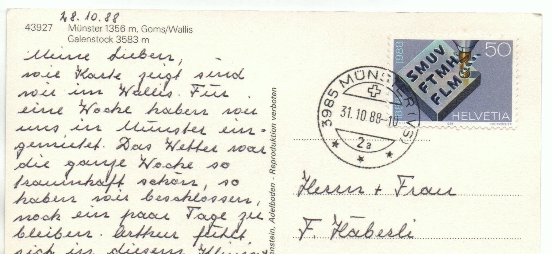 Cartoline postali: MÜNSTER im Goms, Auto u. Bahn – Usato da Jona venduto da philajona 1