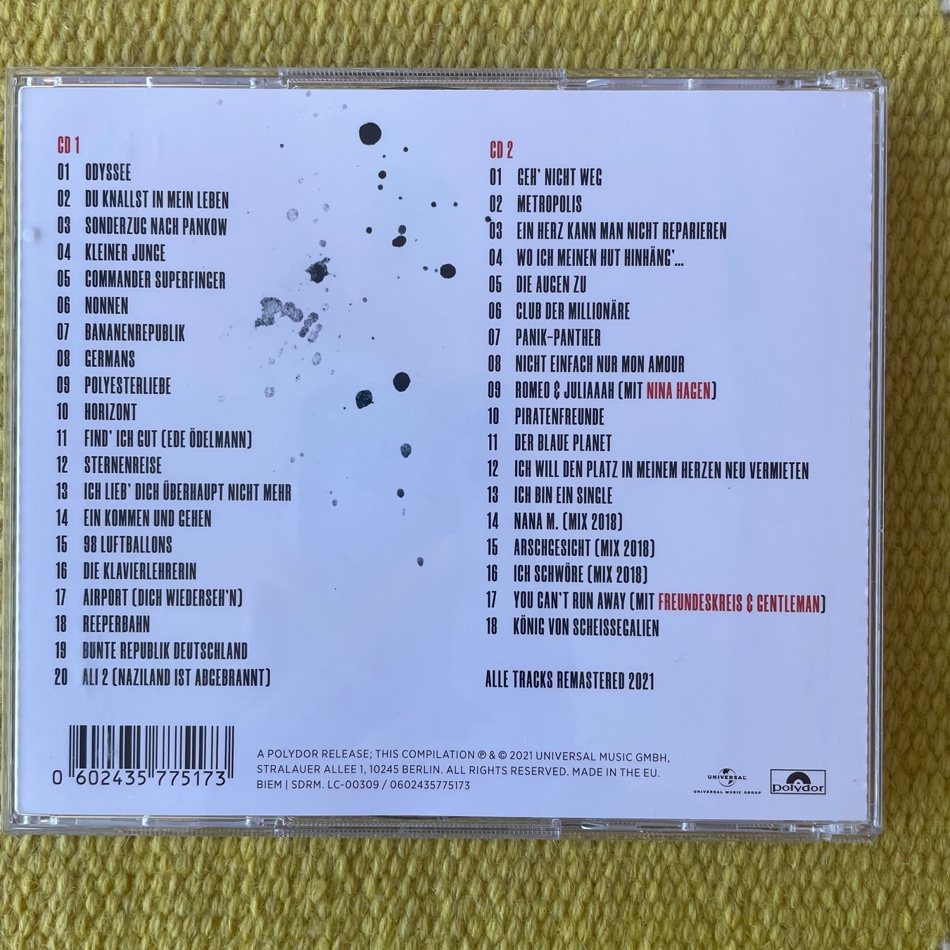 CD: UDO LINDENBERG-2CD 75 JAHRE PANIK 1983-1998 – Usato da Rorschacherberg venduto da CD-Roli 1