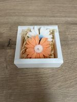 2er Geschenkset Blumenkerzen, handgemacht