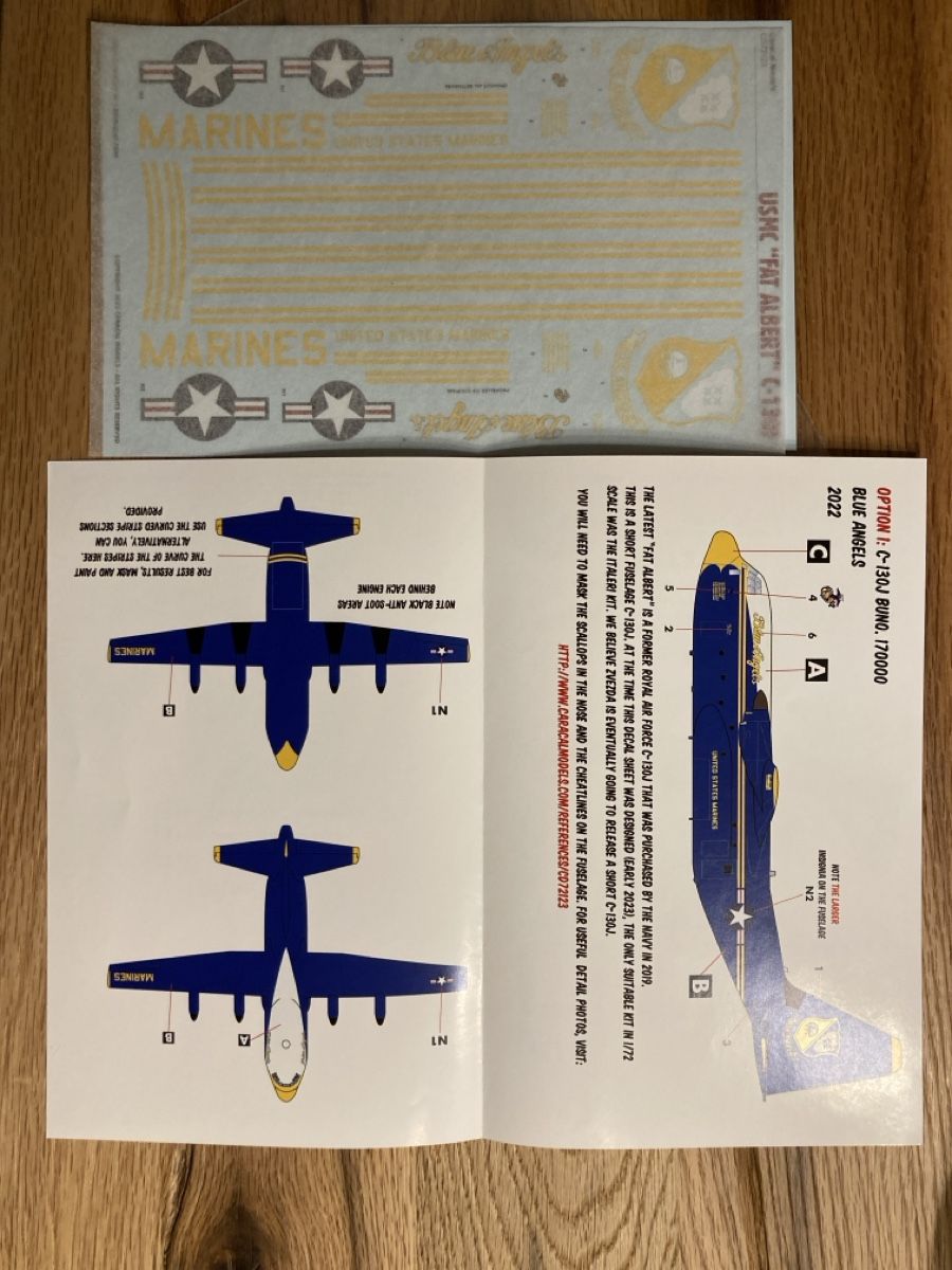 1/72 Caracal Models USMC C-130J Fat Albert Decals (Neu und ...