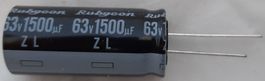 10x condensateur Rubycon ZL 1500uF 63V