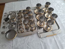 Zepter Set Wein-und Whiskey Kelche , 24k vergoldet