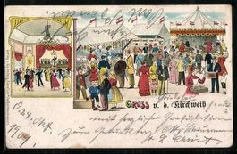 Litho Szenerien vom Kirchweih-Fest, Ball