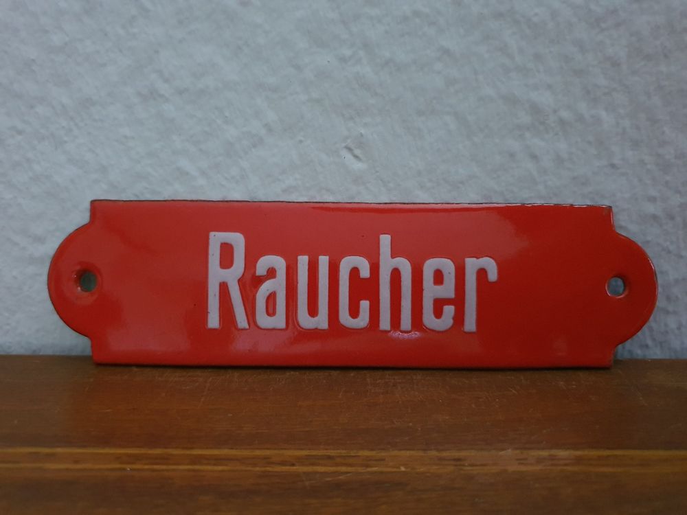 Altes Emailschild Raucher Emaille Schild Fabrik Design Zug 1