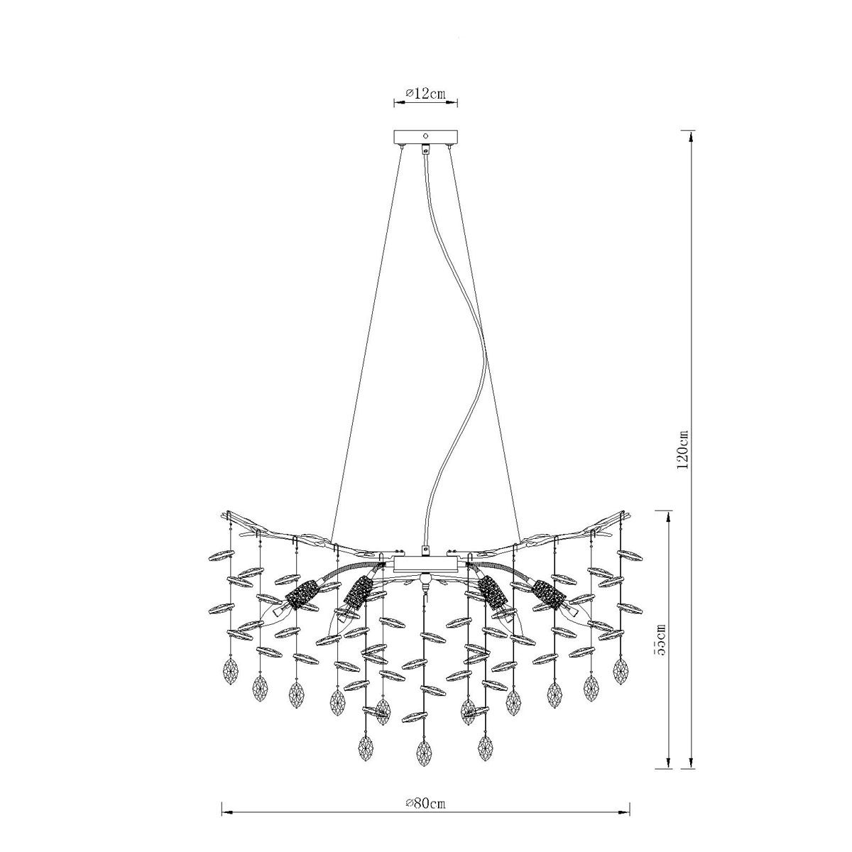 Lampadari & plafoniere: Pendelleuchte, Glaskristalle, 80 cm Ø – Nuovo (secondo la descrizione) da Kreuzlingen venduto da Smart-Light 4