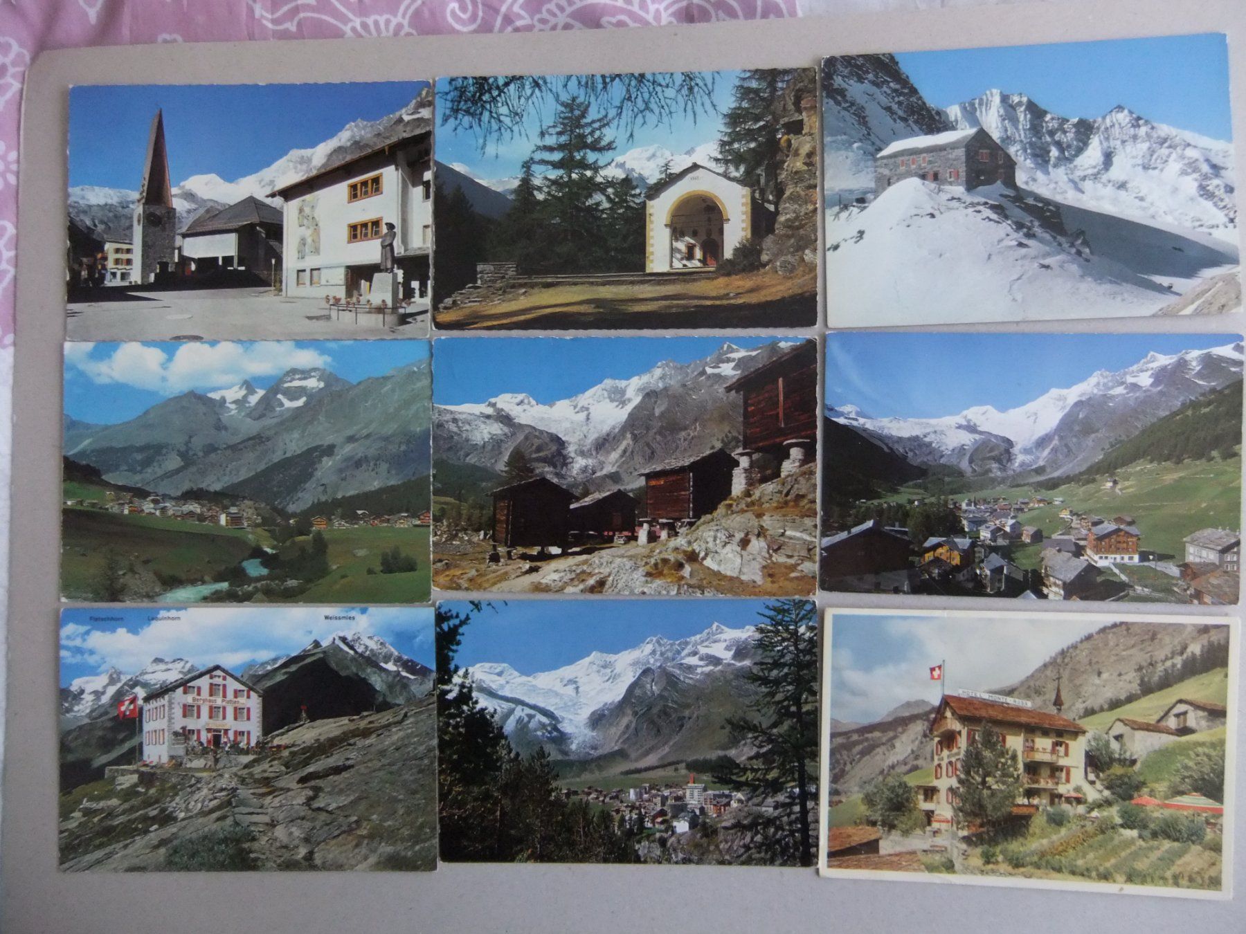 Ansichtskarten: 36 kleinformatige AK Saas-Fee – Gebraucht aus St. Niklaus VS von wunschlos54