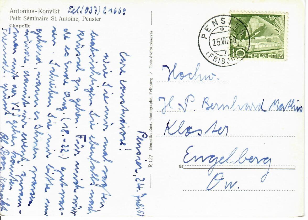 Cartoline postali: Pensier 1958 – Usato da Hochdorf venduto da Ziegel-16 1