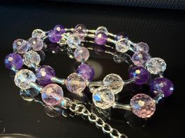 Amethyst Bergkristall Edelstein Halskette Collier Kette