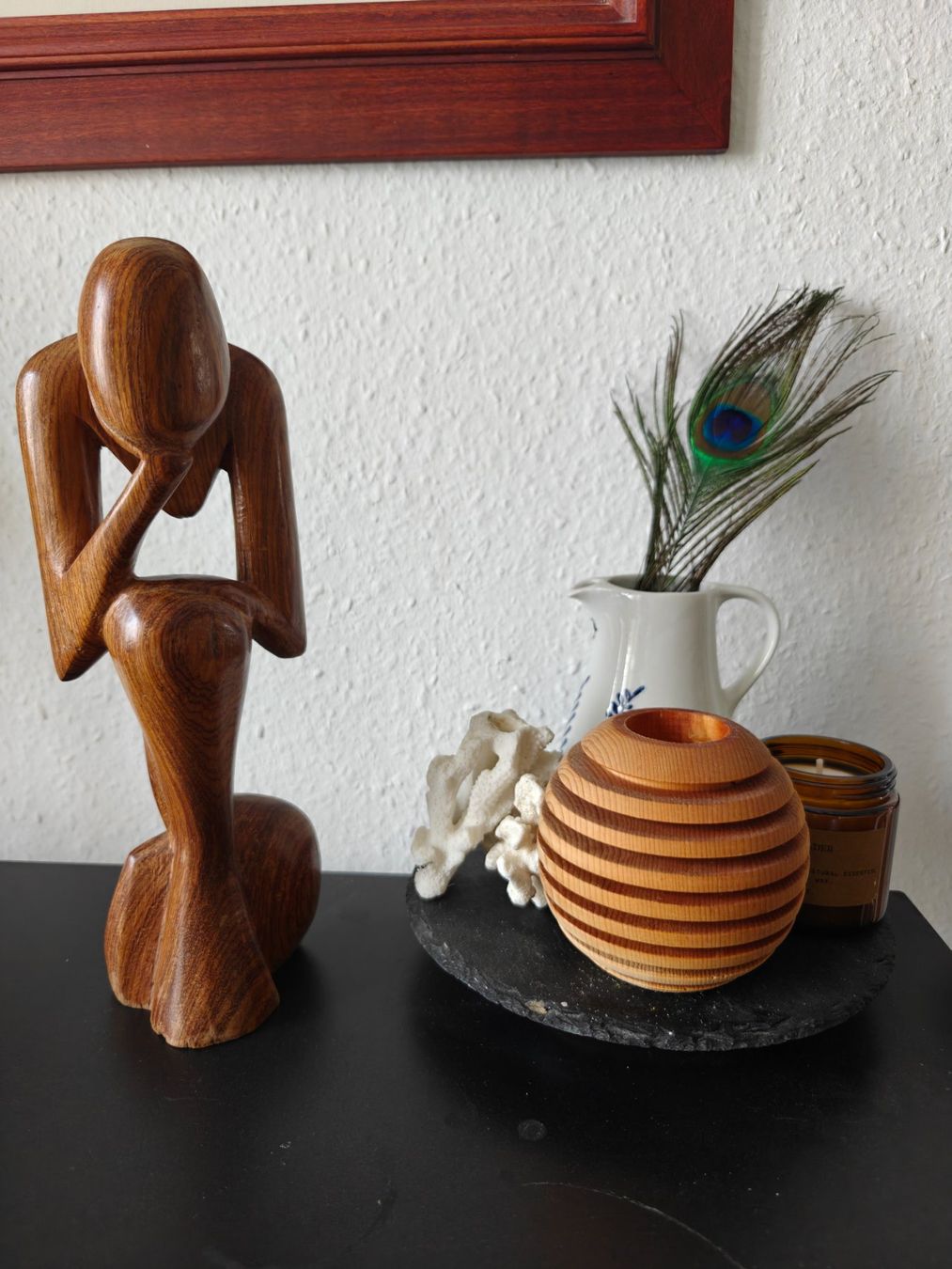 Figuren: Handcarved MCM wood Thinker – Gebraucht aus Geneve von readycat
