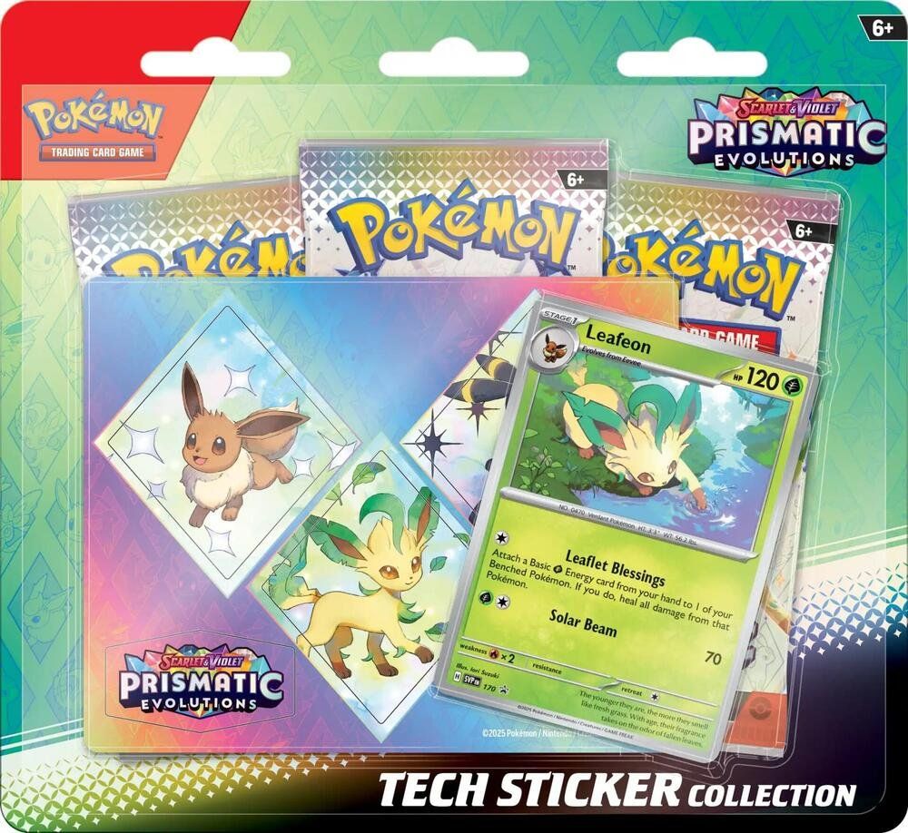 Pokémon Carte collezionabili: Pokemon Prismatic Evolutions Tech Sticker Collection Leafeon – Nuovo e nell'imballaggio originale da Worb venduto da Tralitralu