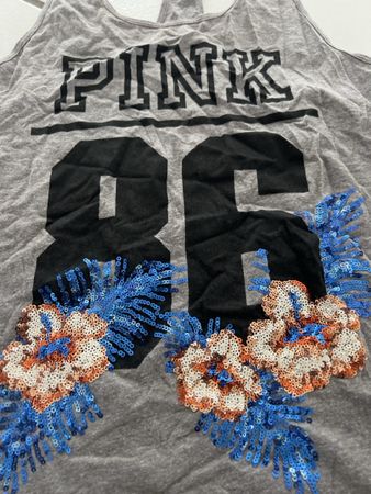 Pink Top mit Pailletten & Blumen 💐 xs Frühling Sommer (59)