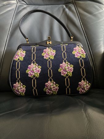 Edle Gobelin Tasche,Leder!