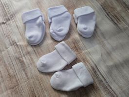👣 Neugeborenen-Söckchen - 4 Paar BABY Socken🧦 weiss
