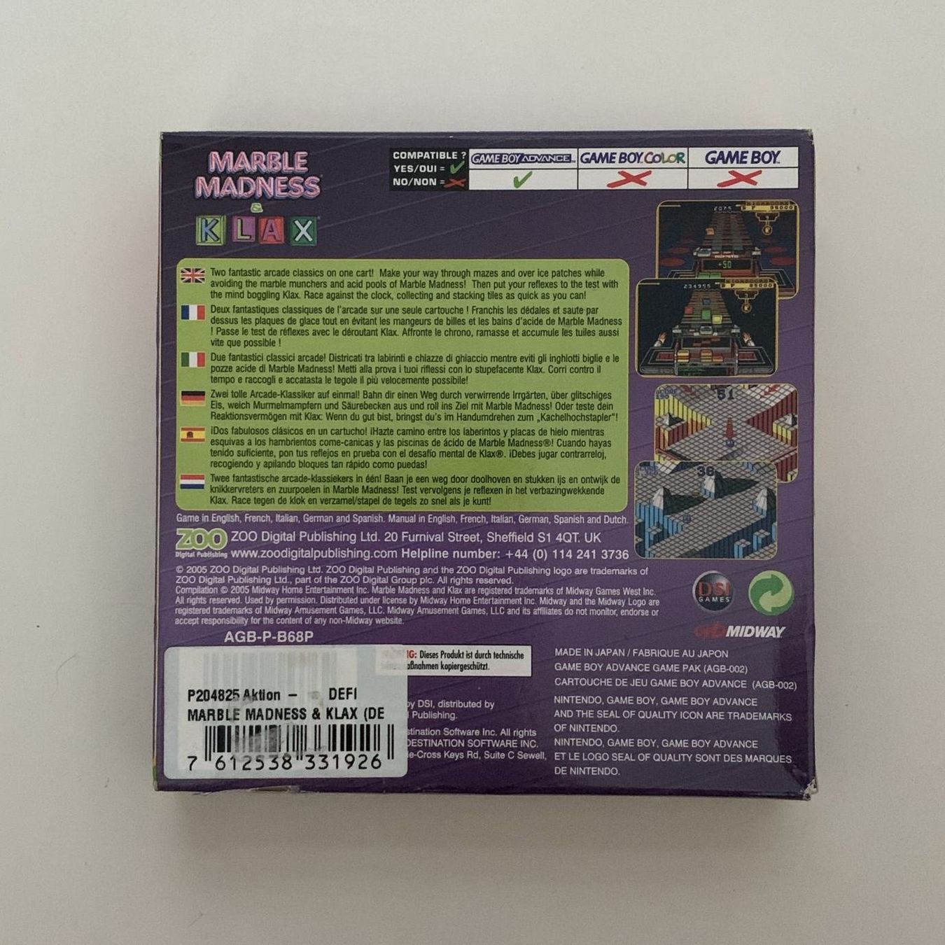 Nintendo Giochi: Marble Madness & Klax - GBA - OVP – Usato da Zürich venduto da Mephisto87 1