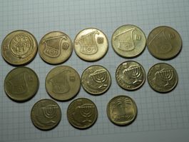 Israel 13 Münzen Konvolut ab 1984 ? Div. Werte