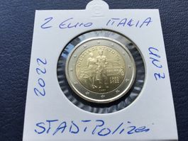 2 Euro Italia Stadt Polizei 2022 unzirkuliert stgl.