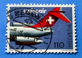 Nr.653   50 Jahre SWISSAIR GESTEMPELT Sonderpostmarken I 