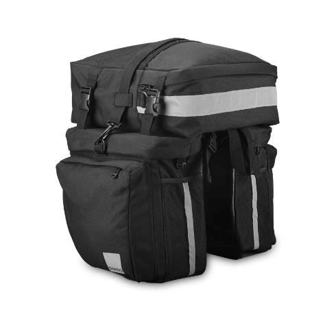 Produktbild von Vintage Canvas Fahrrad-Gepäckträgertasche Mit Mehreren Fächern Und