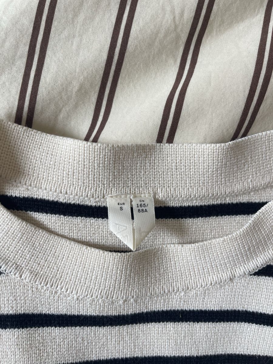 Arket Pullover & Sweatshirts: Arket Pullover weiss/schwarz gestreift Grösse S/EU36 100% Ba – Neu (gemäss Beschreibung) aus Zürich von flo_8x2x 2