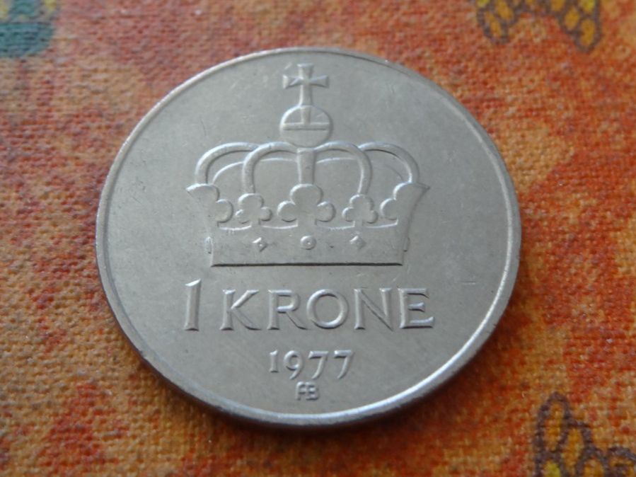 Alle Münzen: NORVEGE  1  Krone  1977  (P) – Gebraucht aus Romanel-sur-Lausanne von Swift13