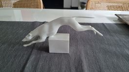 Weisse Hunde Figur, Porzellan, Galgo, Windhund, Deko