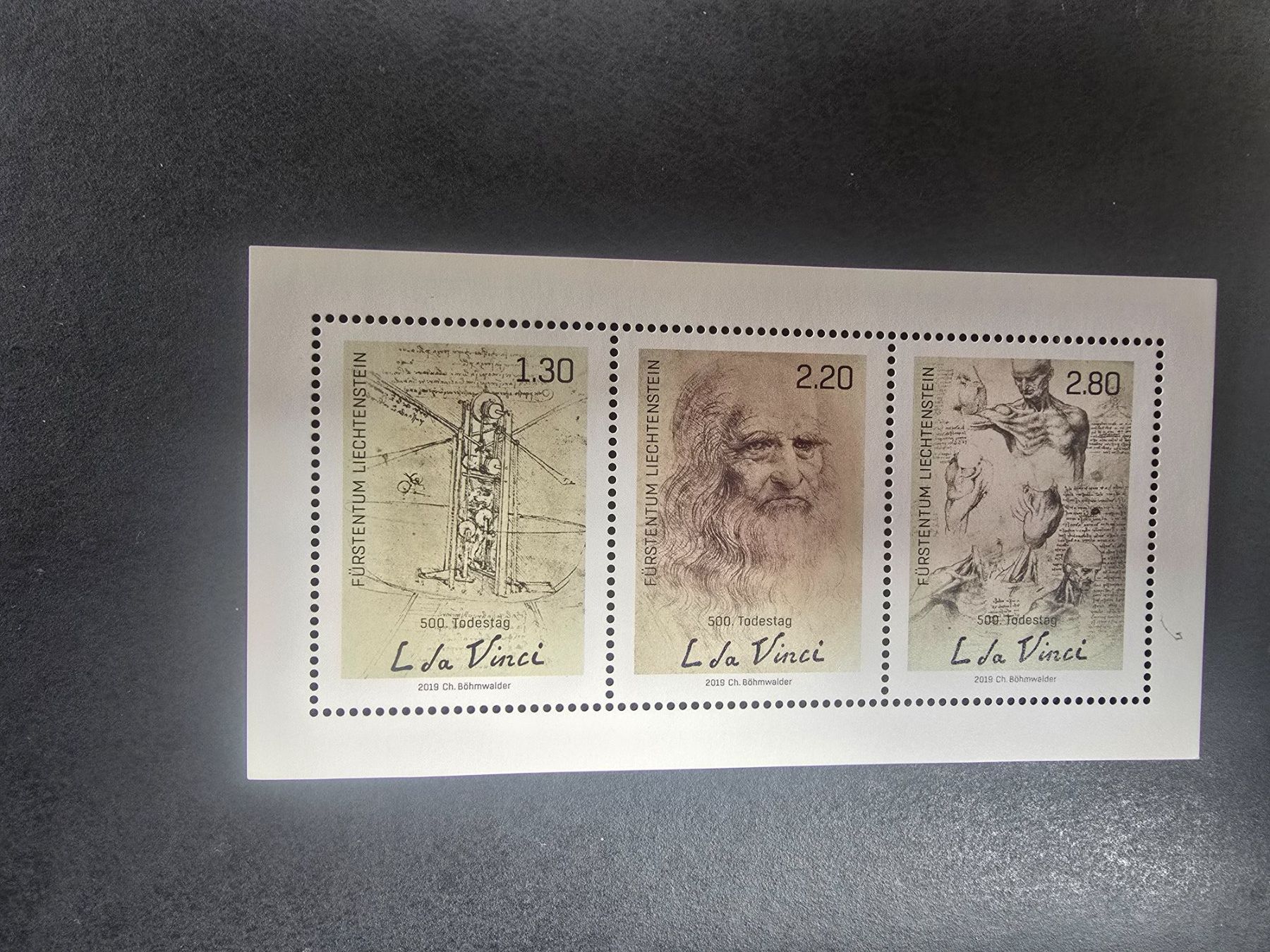 Tutti i francobolli: Liechtenstein la da Vinci kleinbogen postfrisch – Usato da triesenberg venduto da wisi369