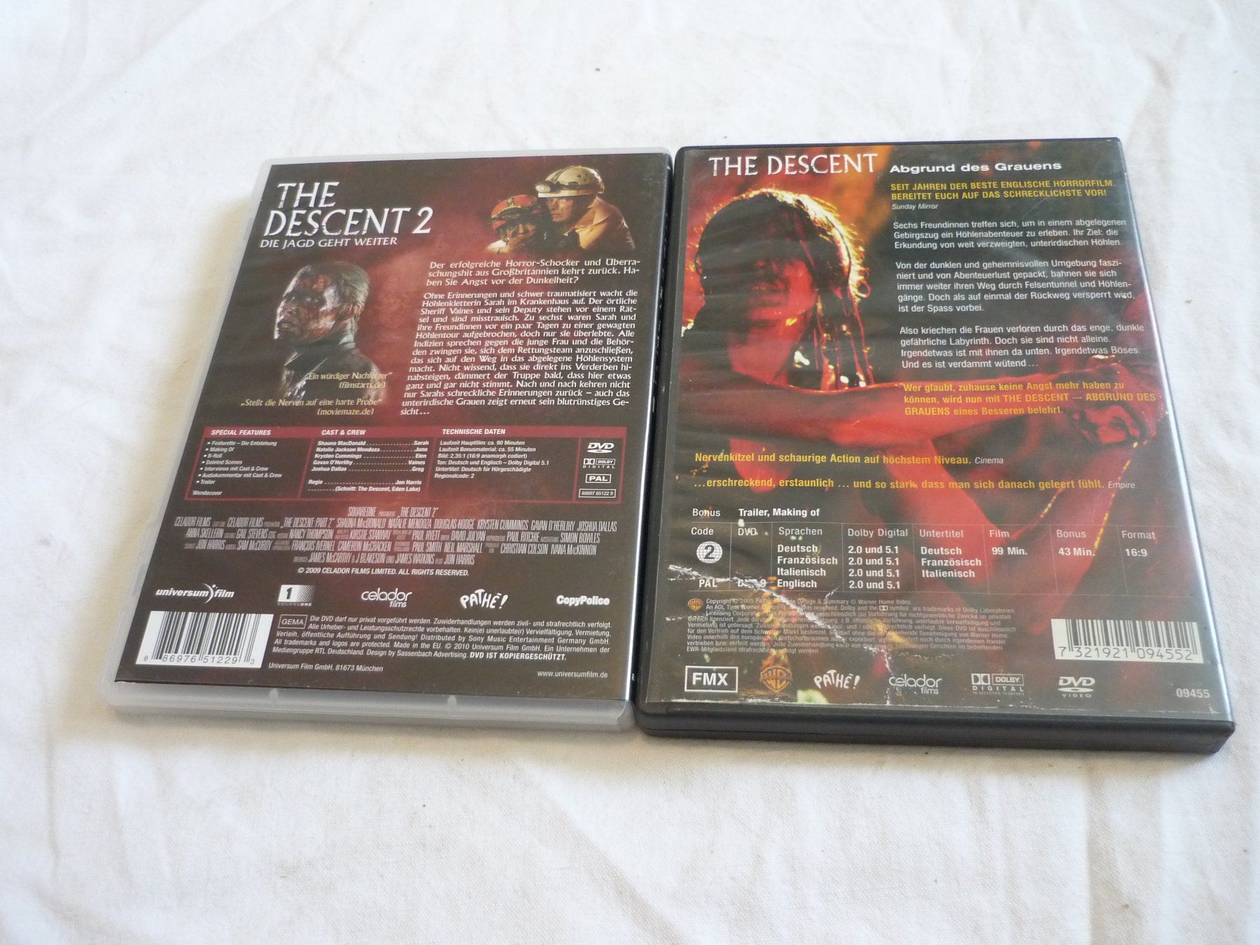 Alle DVDs: 2x DVD Horror - The Descent 1 + 2 – Gebraucht aus Beringen von zzRegal 2