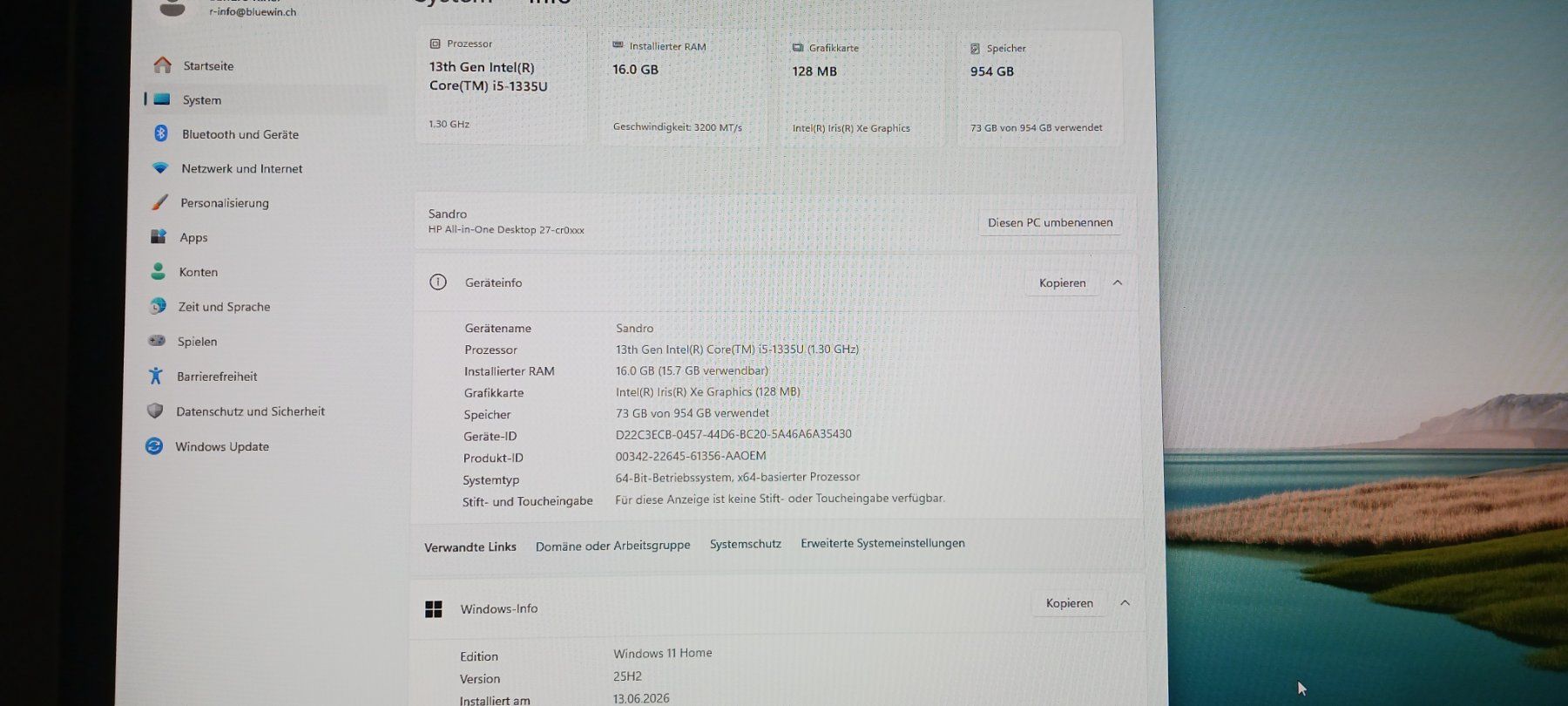 Hewlett Packard PC: Neuwertiger HP All-in-One 27 – Usato da Bronschhofen venduto da hobbykatz 2
