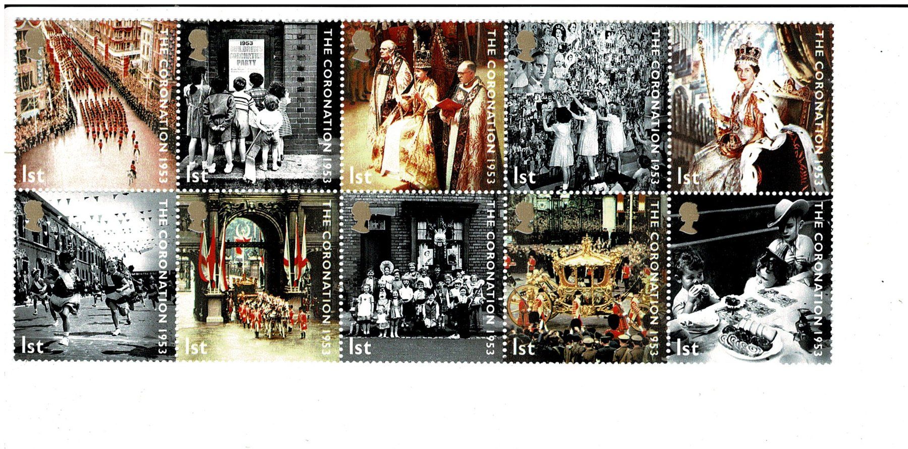 Tutti i francobolli: UK Coronation Streifen ** – Nuovo (secondo la descrizione) da Lausanne venduto da Whorvath