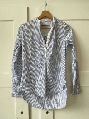 BLAUMAX Bluse blau-weiss gestreift, Gr. S