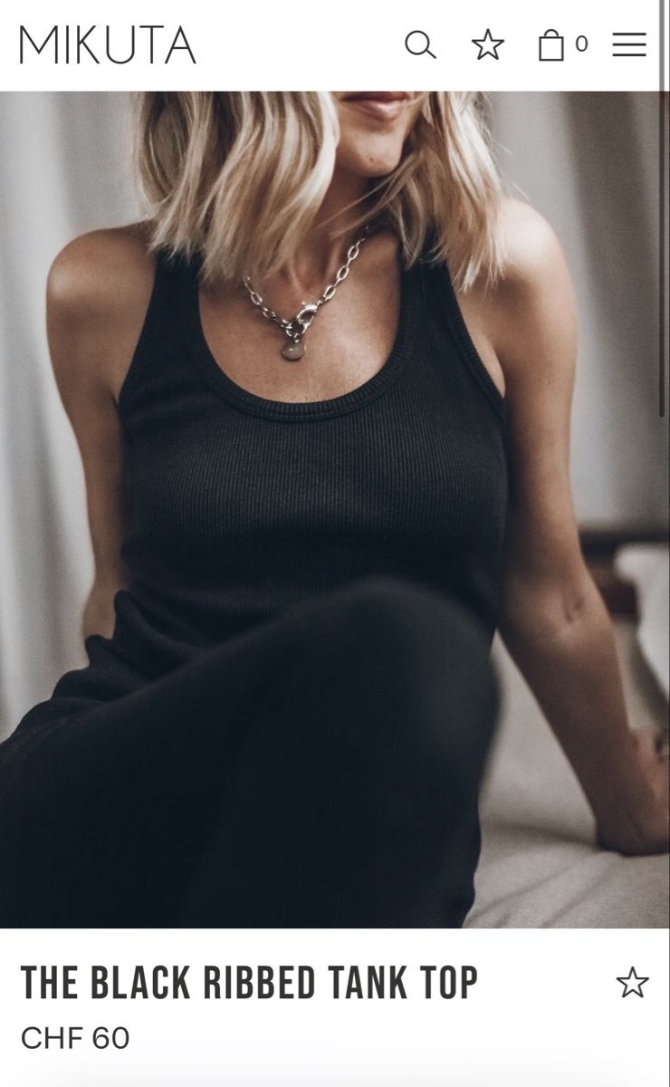 Top: Mikuta black ribbed top tank – Usato da Yverdon-les-Bains venduto da fadinarde 1