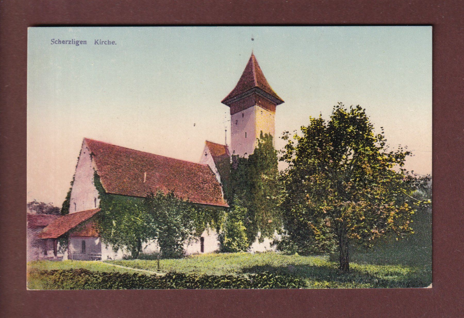 Cartoline postali: SCHERZLIGEN - Kirche – Usato da Pully venduto da nicecards
