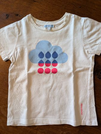 Jacadi Paris T-Shirt, Wolke mit Tropfen, Gr. 116, Top!