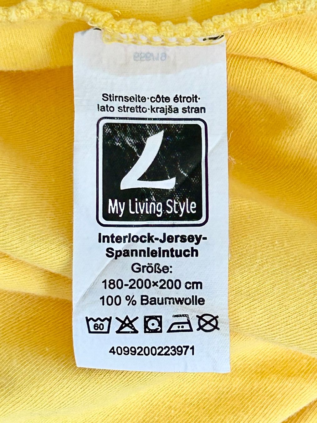 Biancheria da letto: Neues Fixleintuch, Interlock-Jersey, 180/200, gelb – Nuovo (secondo la descrizione) da Bern venduto da Smile-2707 2