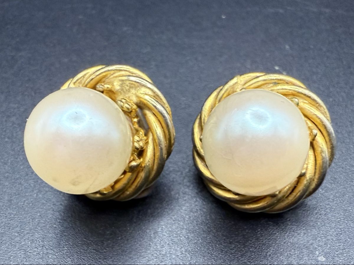 Orecchini pendenti & Orecchini a lobo: Vintage Goldfarbene Ohrringe mit Perlen, Clip – Usato da Lamone venduto da LaCantinaMagica 7