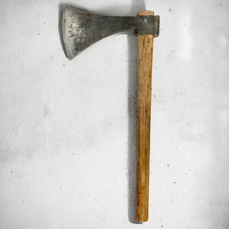 TÊTE DE HACHE en fer rare forgée à la main indienne des années 1850