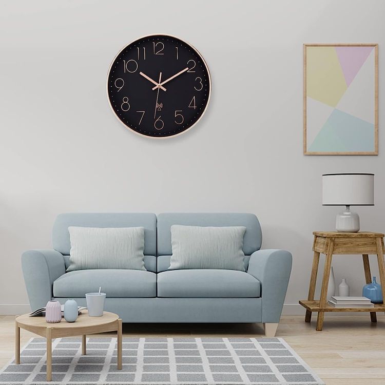 Wanduhr Holz ACCSHINE Funk-Wanduhr (30cm) Lautlos, Modern