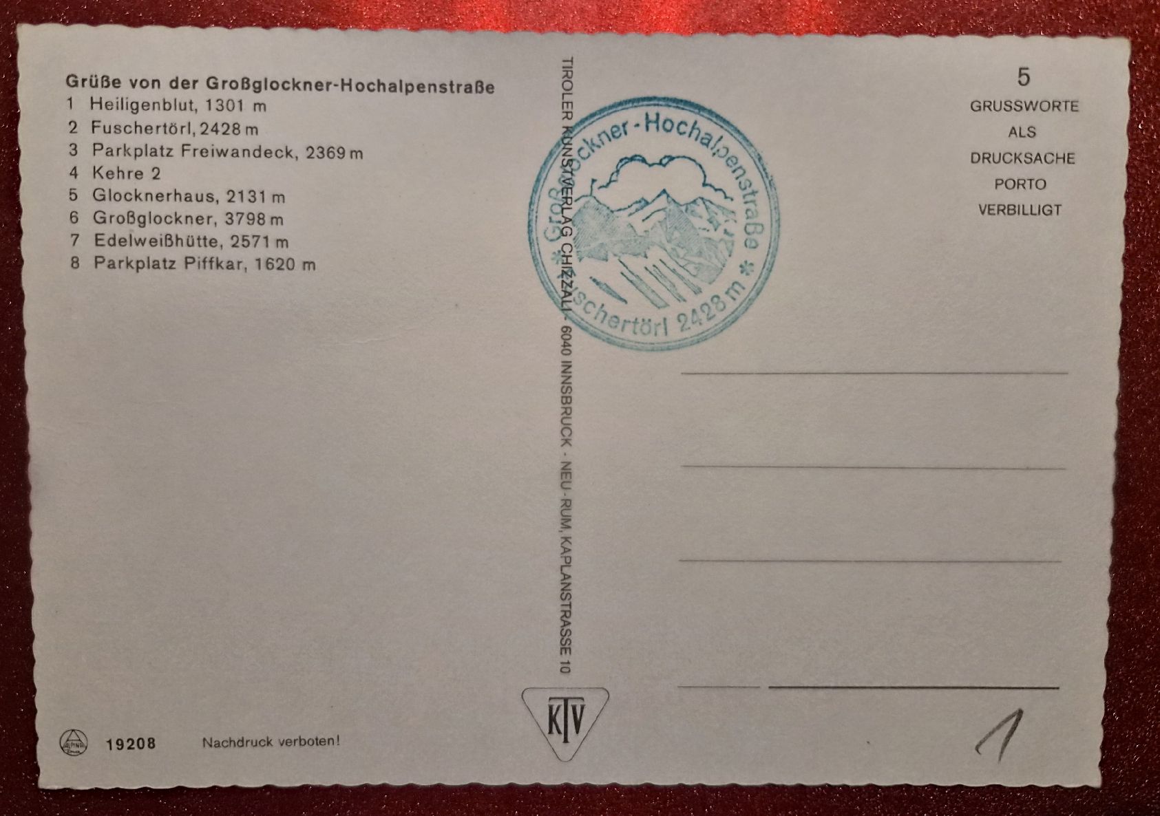 Cartoline postali: Grossglockner Hochalpenstrasse, Alpen, top – Nuovo (secondo la descrizione) da Melchnau venduto da Arthurius 1