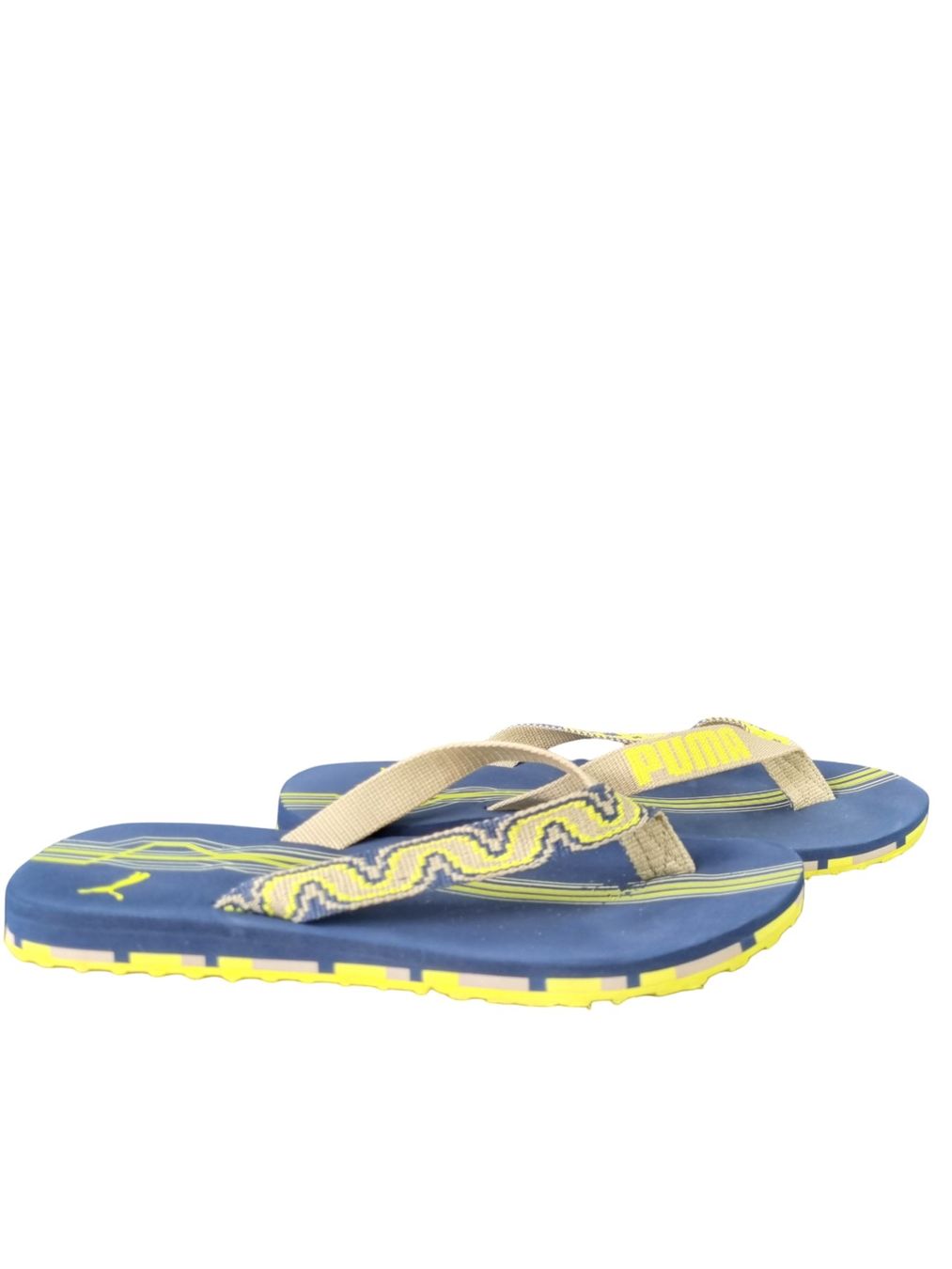 Puma Herrenschuhe: PUMA Flip-Flops marineblau/gelb – Gebraucht aus Wangen b. Olten von Restwert_Wangen 3