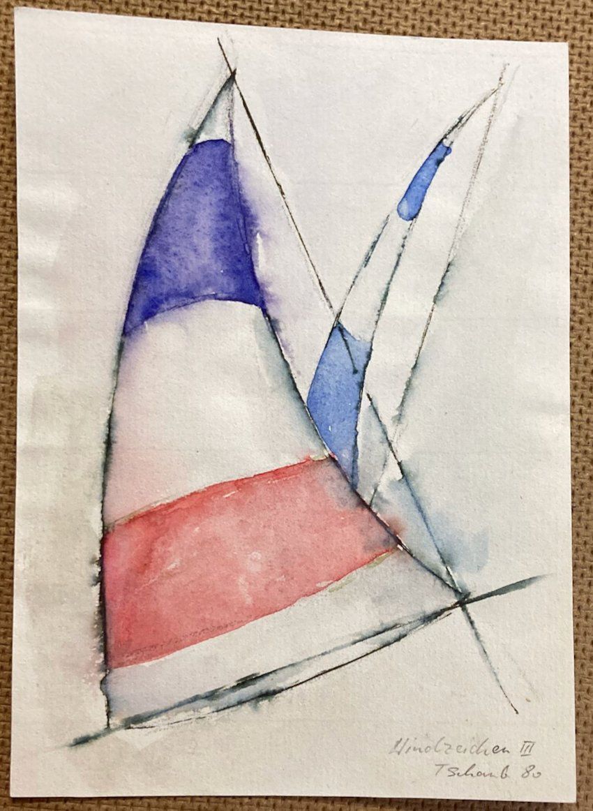 Dipinti: Windzeichen von Thomas Schaub 1980        (ID b2556) – Usato da Gelterfingen venduto da art-and-more