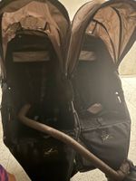 Doppelkinderwagen mit Sitz und babyschale