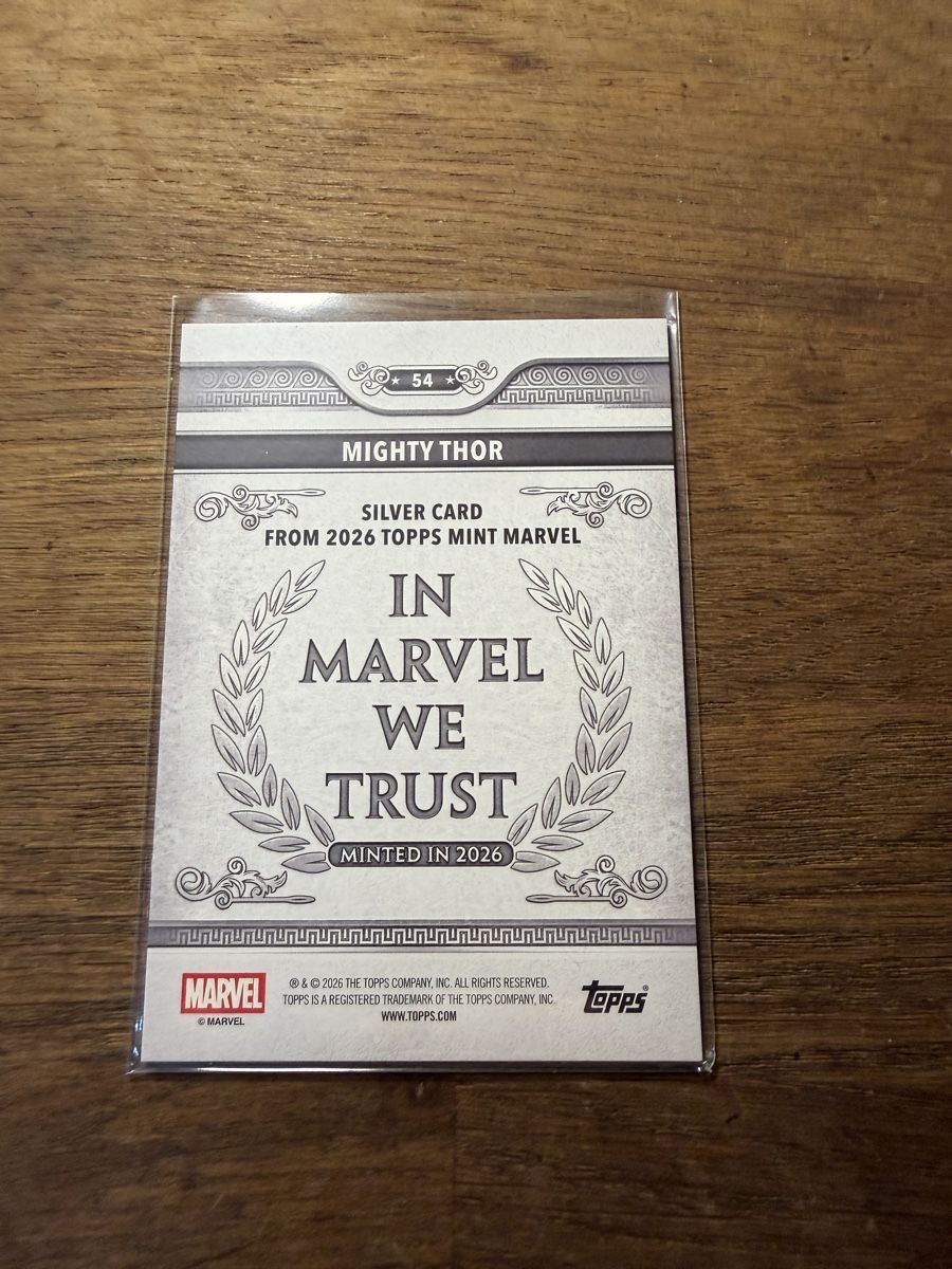 Topps Carte collezionabili: 2026 Topps Marvel Mint Mighty Thor #54 Silver Card – Nuovo (secondo la descrizione) da Goldach venduto da pipinio 1