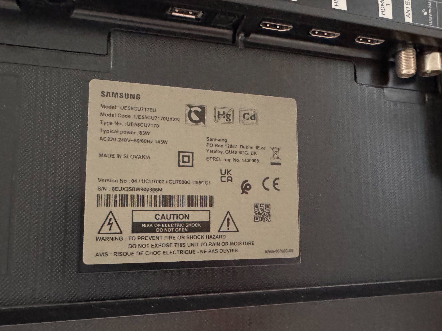 Samsung Televisori: Samsung Crystal UHD CU7170 – Usato da Winterthur venduto da n.roffler 2