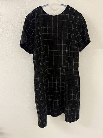 Schwarz kariertes Kleid, Gr 42