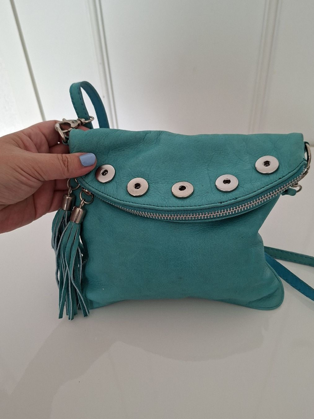 Vera Pelle Borse da donna: Sac Italien en Cuir Véritable Turquoise – Nuovo (secondo la descrizione) da Lutry venduto da Sim_Sta 3