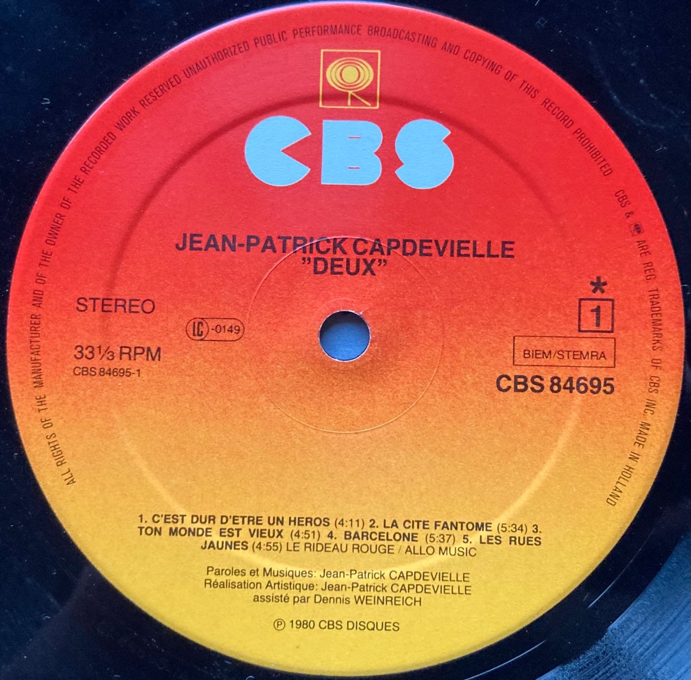 Dischi in vinile: JEAN-PATRICK CAPDEVIELLE - 2 – Usato da Poliez-Pittet venduto da Newtown-Records 4