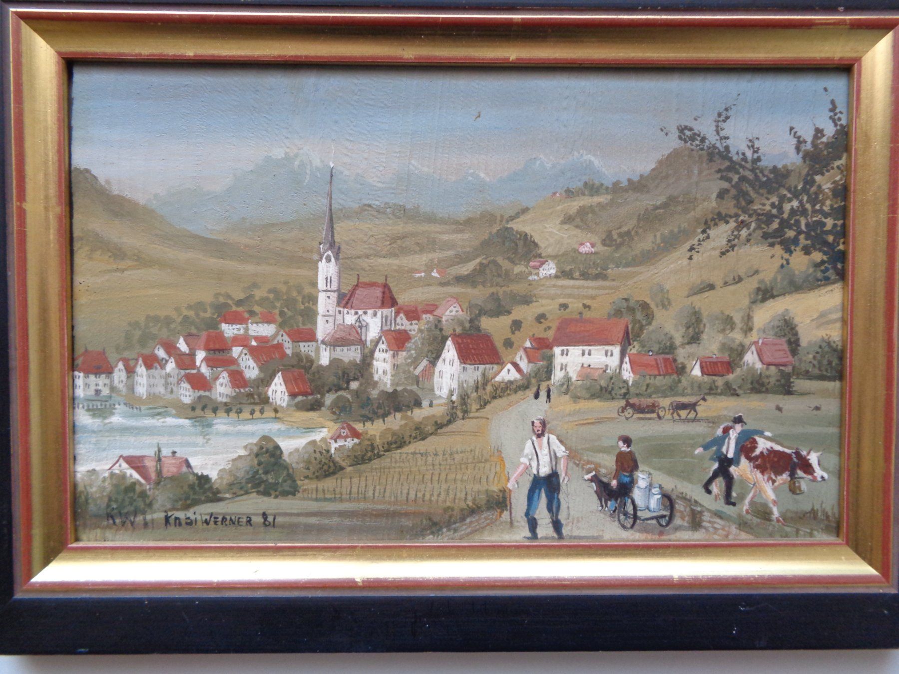 Gemälde: GEMÄLDE HORGEN UM 1810 SIGNIERT – Gebraucht aus Henggart von linda666 1