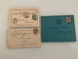 1901, Zunr. 58B, 61B+65B, Chur, Belege mit 3 Stempeltypen